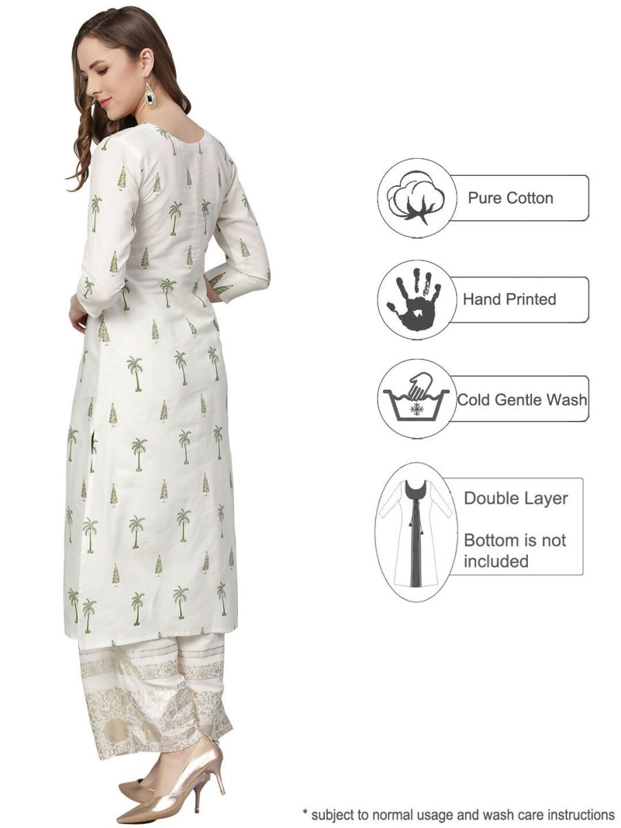 Ahalyaa Women's Traditional wear Kurta - Off White