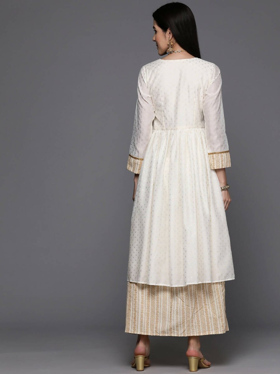 Ahalyaa Women's Traditional wear Ethnic Dress - Off White