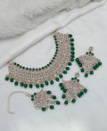 Jewel City Elegant Gold-Plated Kundan Pearl Bridal Jewelry Set Traditional Handcrafted Necklace, Earrings and Maang Tikka