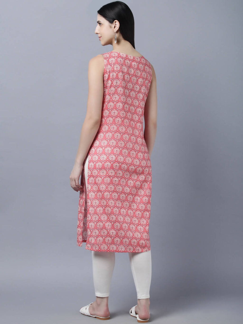 Myshka Stylish Pink Sleeveless Women's Kurta