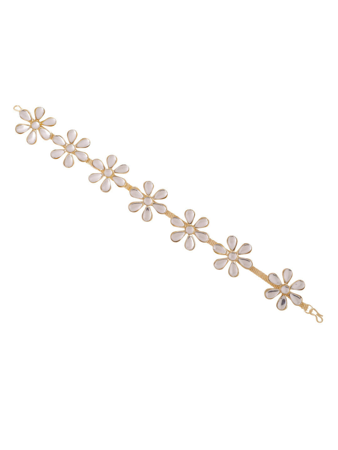 NVR Women's Gold-Polished Traditional Trending Matha Patti