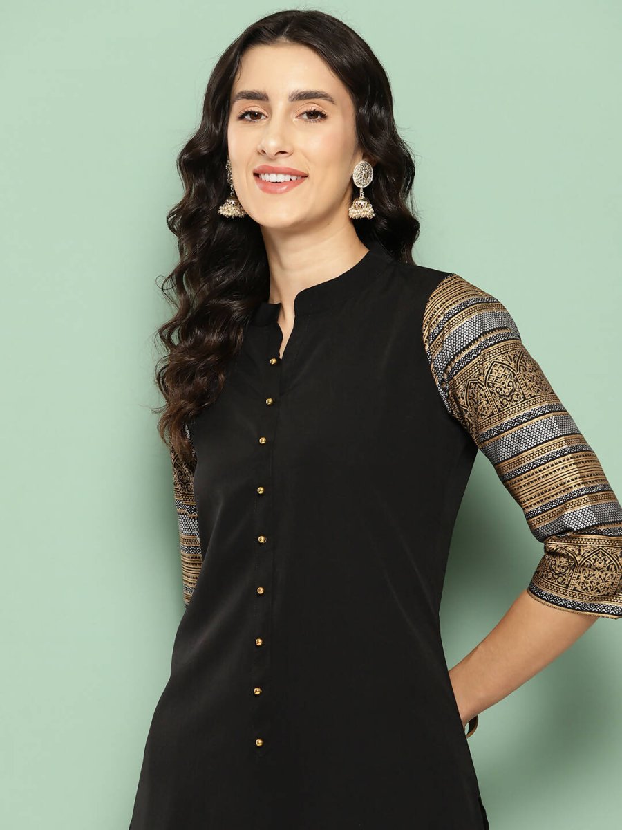 Ahalyaa Womens Kurta Set - Black