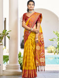 Shree Shyam Fashion Pochampalli Silk Yellow Saree
