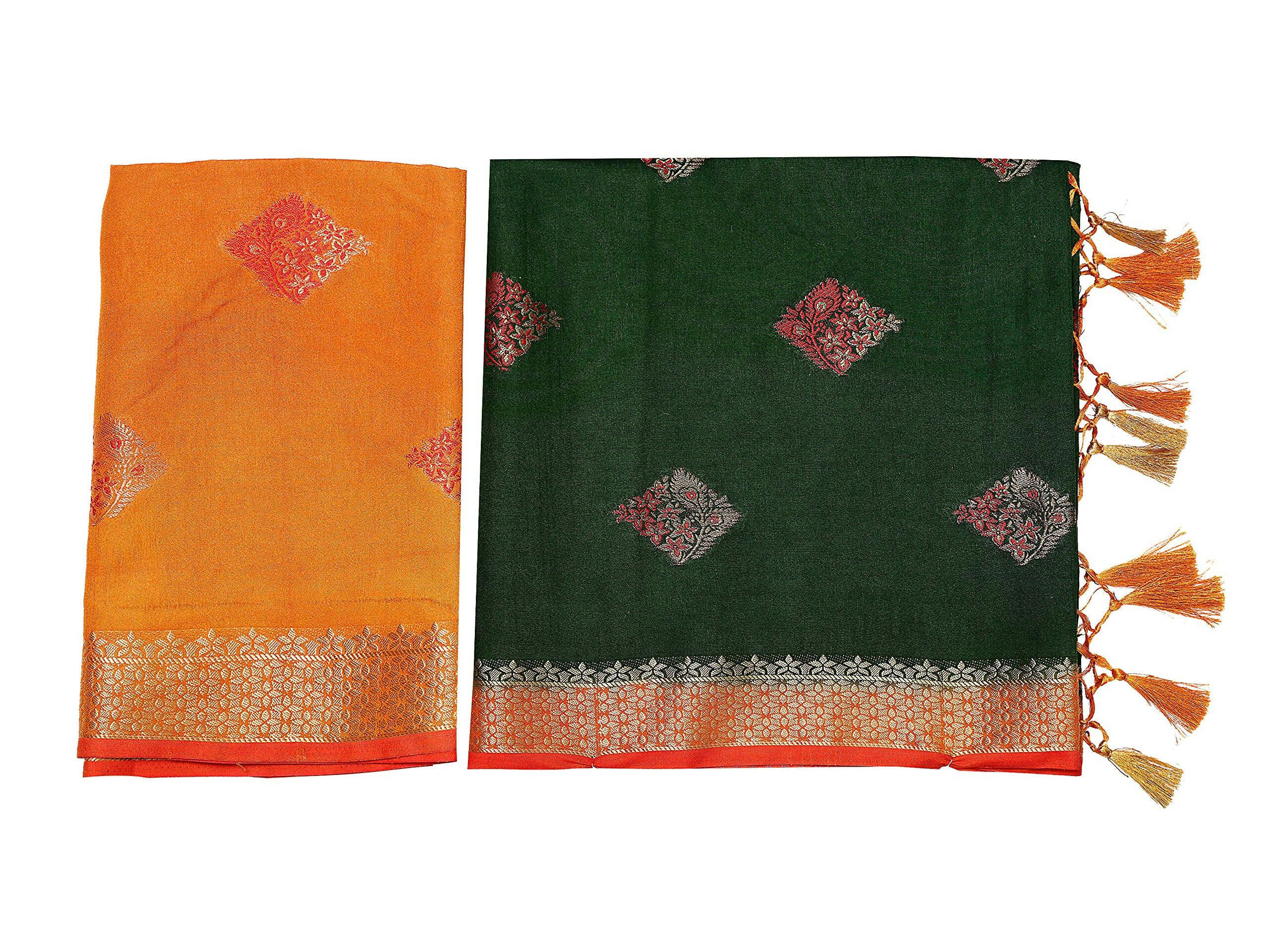 Mimosa Women's Kanchipuram Art Silk Green Saree