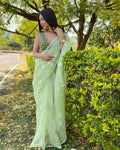 Vamsee Samriddhi Green Organza Saree
