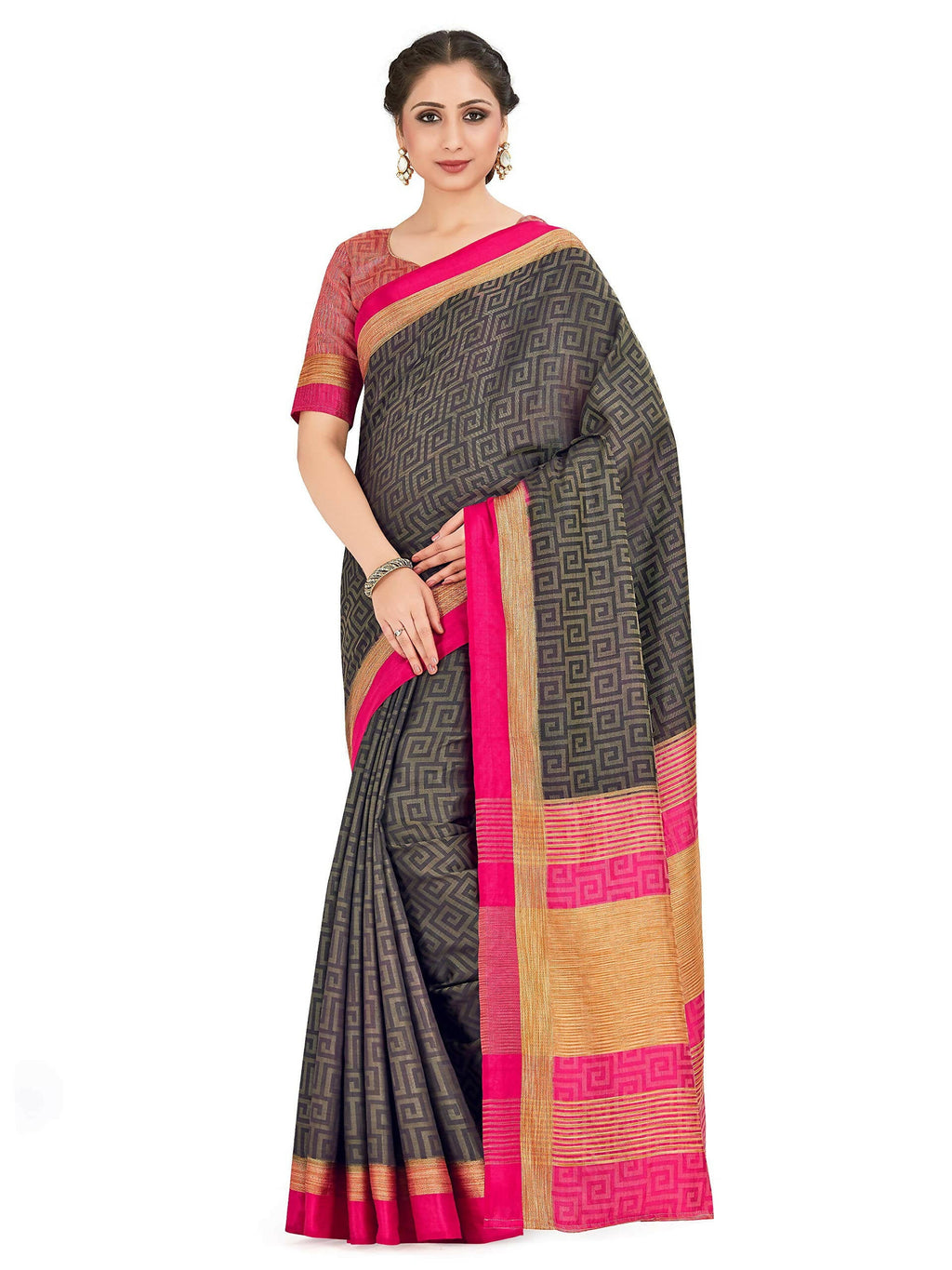 Mimosa Women's Banarasi Silk Black Saree