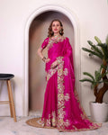 Teeya Creation Rani Color Zimichhu Silk Heavy Work Saree