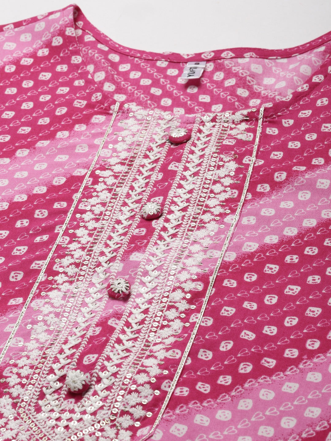 Yufta Pink Embroidered Kurta