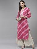 Yufta Pink Embroidered Kurta