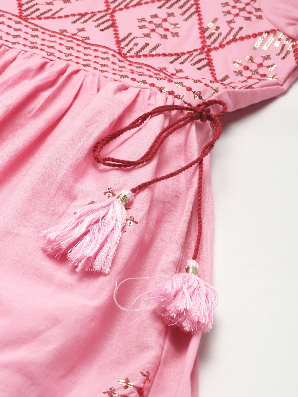 Yufta Pink & Maroon Ethnic Dress