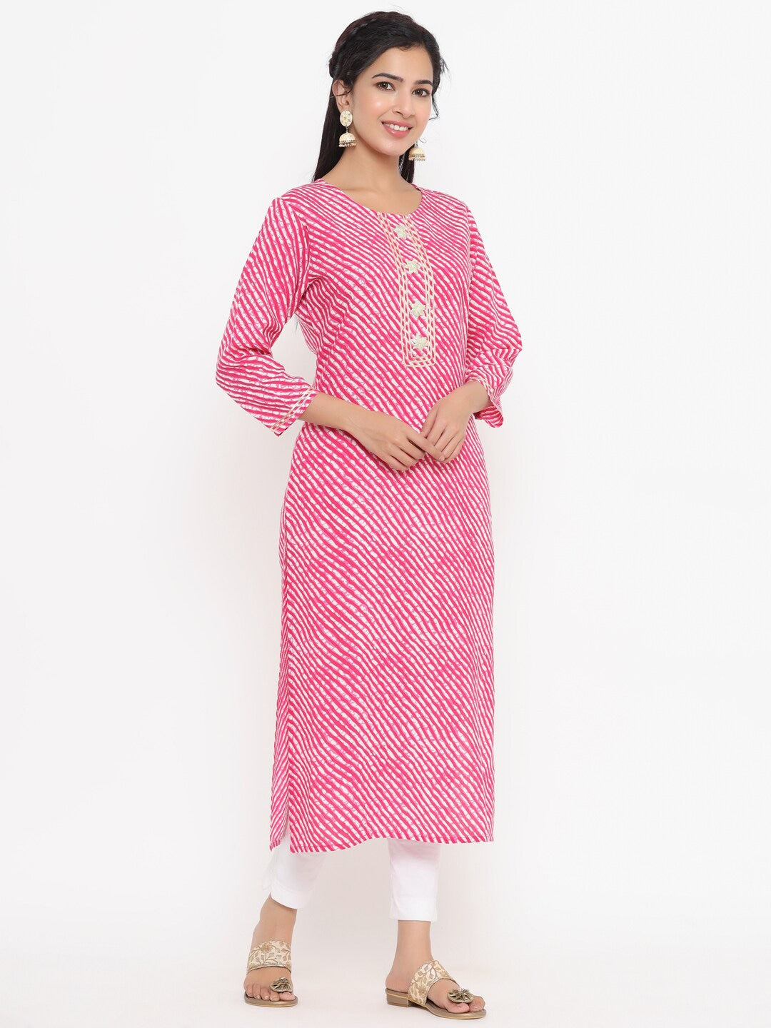 Yufta Pink Printed Kurta