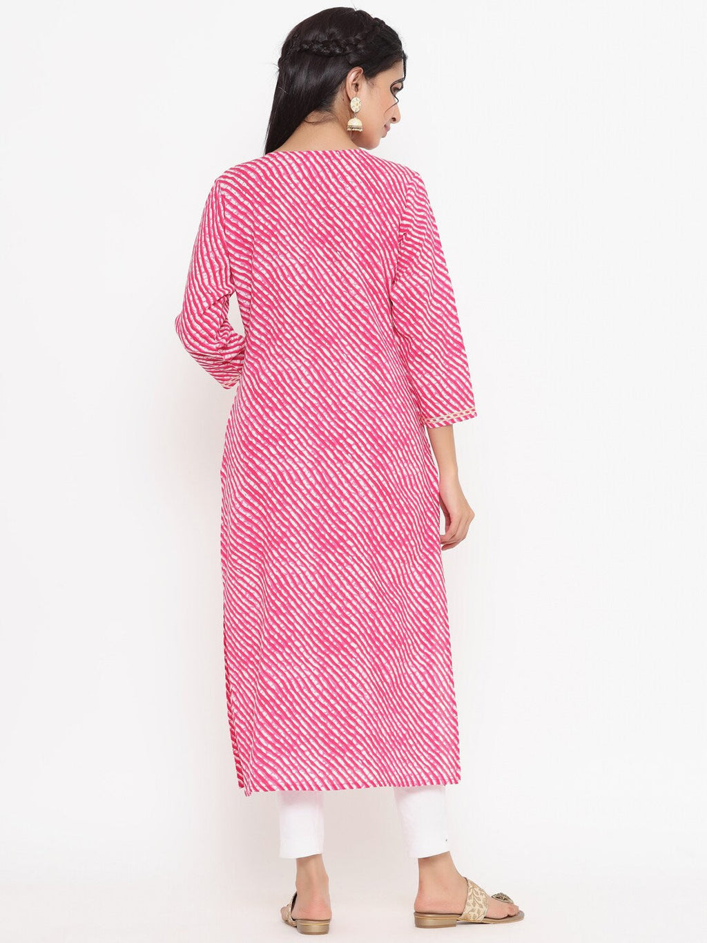 Yufta Pink Printed Kurta