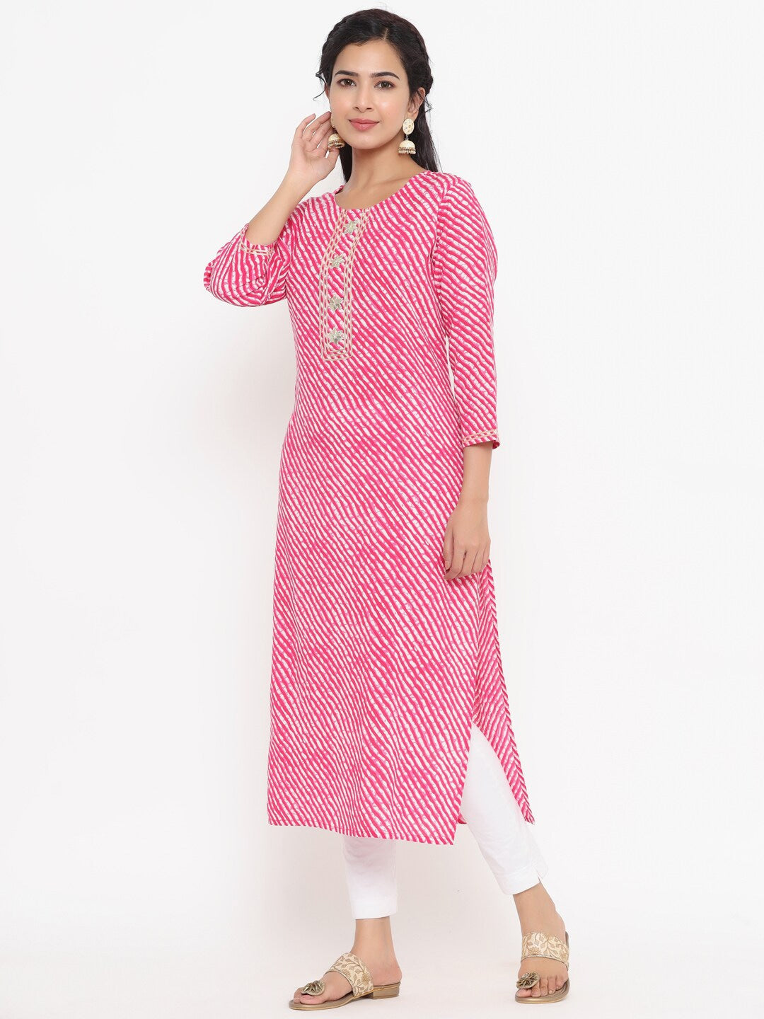 Yufta Pink Printed Kurta