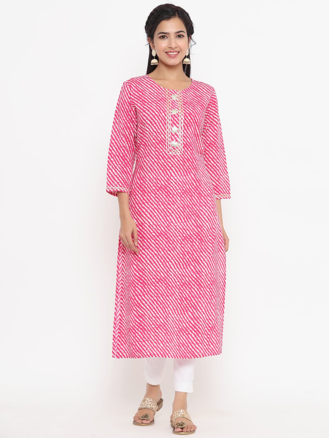 Yufta Pink Printed Kurta