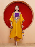 Joban Fashion Yelow Kaftaan Set with ineer and Potli
