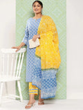 Yufta Plus Size Ethnic Motifs Printed Thread Work Pure Cotton Kurta Set