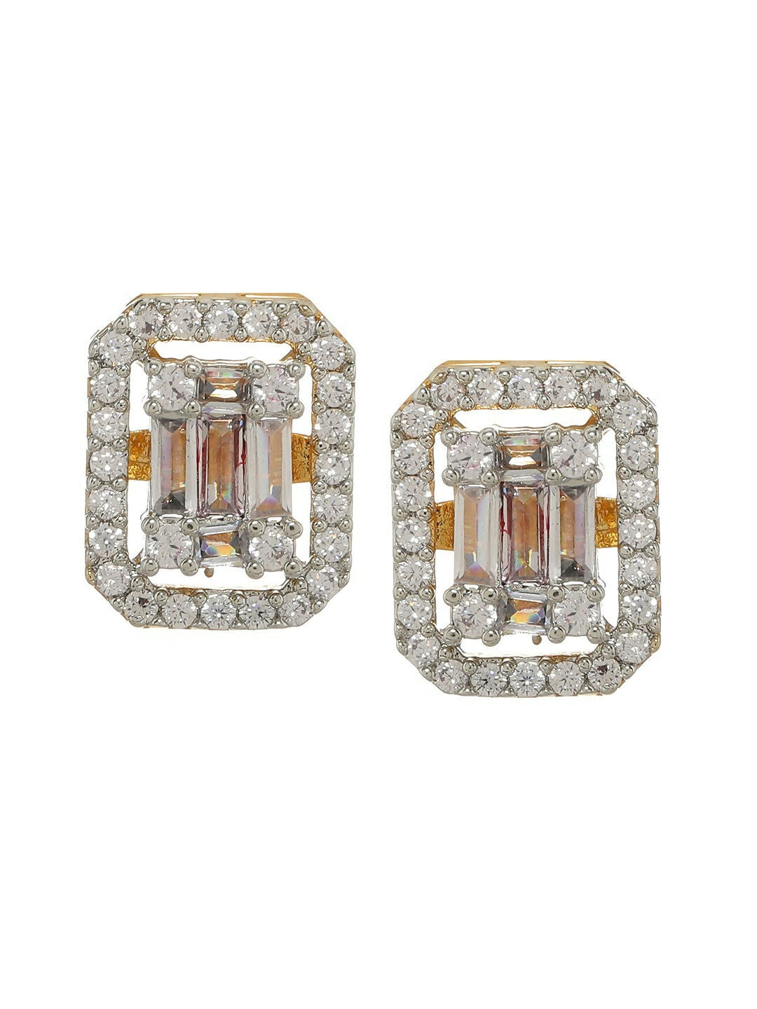Golden Diamond Studs- Ruby Raang