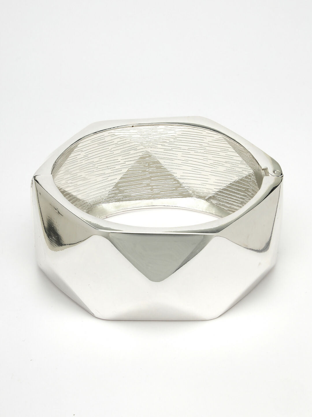 NVR Women Rhodium-Plated Kada Bracelet