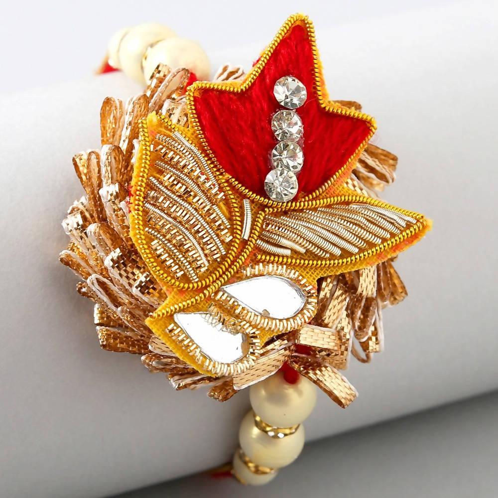 Exclusive Zardosi Rakhi & Almonds Jar