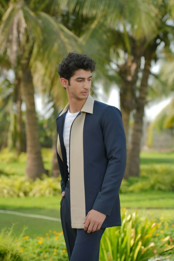 Duo Draft Navy Blue Shacket by Hilo Design