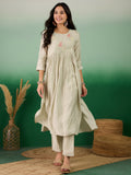 Green Embroidered Muslin Kurta and Trouser - Berlin
