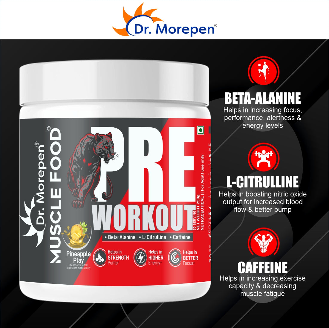 Dr Morpen Muscle Food Pre-Workout (Pineapple Play)