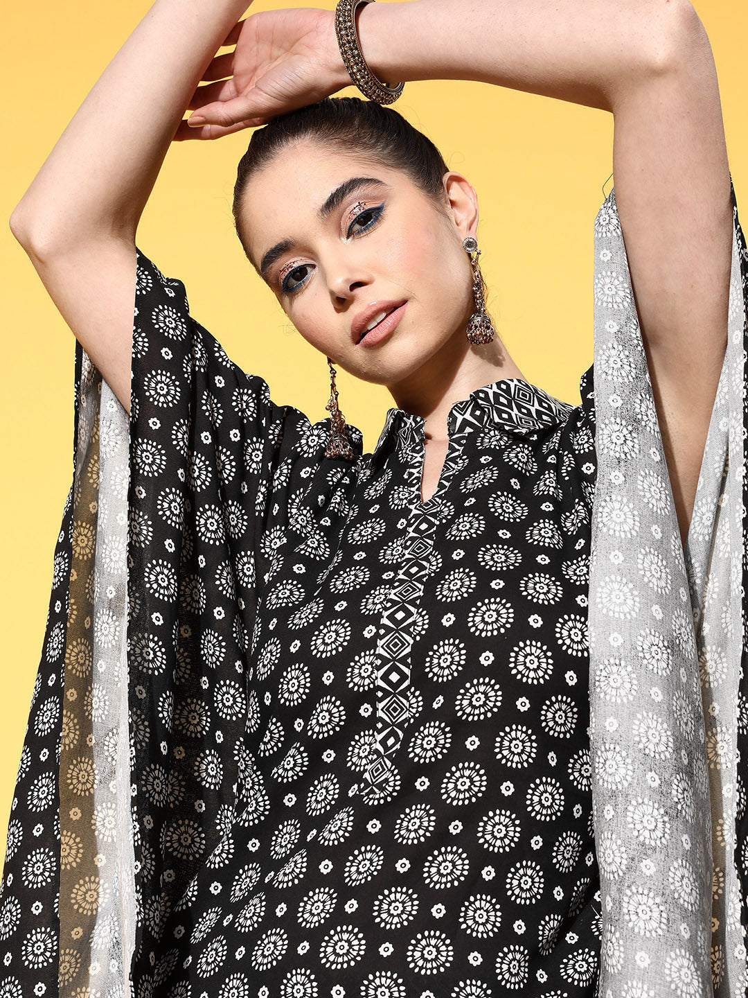 Yufta Printed Cotton Top with Trousers