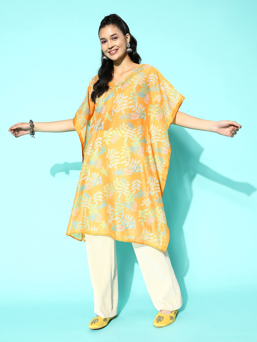 Yufta Printed Kaftan Kurta
