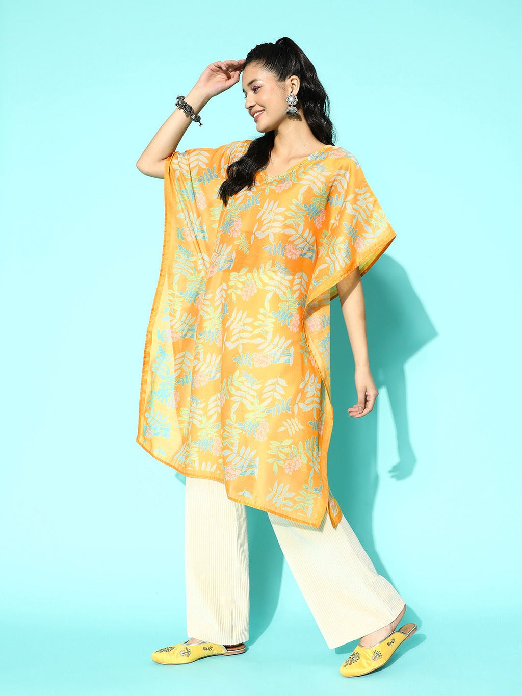 Yufta Printed Kaftan Kurta