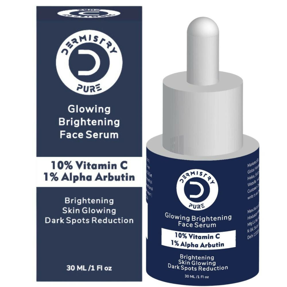 Dermistry Pure 10% Vitamin C 1% Alpha Arbutin Dull Skin Brightening Lightening Fairness Glow Serum