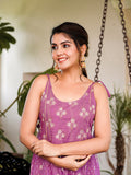 Yufta Purple strappy anarkali dress design