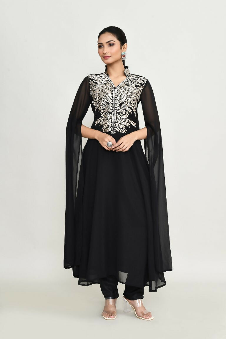 Joban Fashion Black Rayon Kurta Set