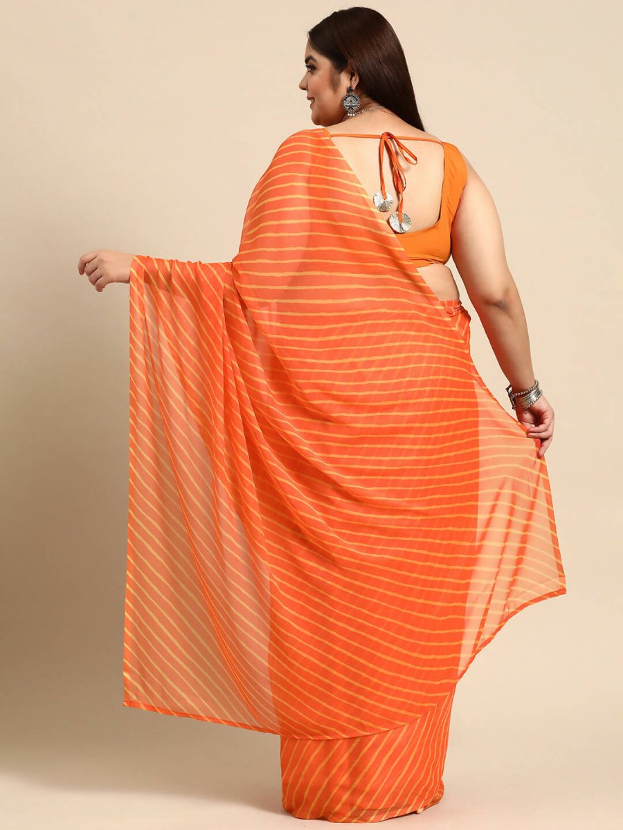 Ahalyaa Women's Traditional wear Saree - Orange