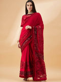 Mauve Lycra Resham And Sequins Embroidery Saree - Norita Hit Design
