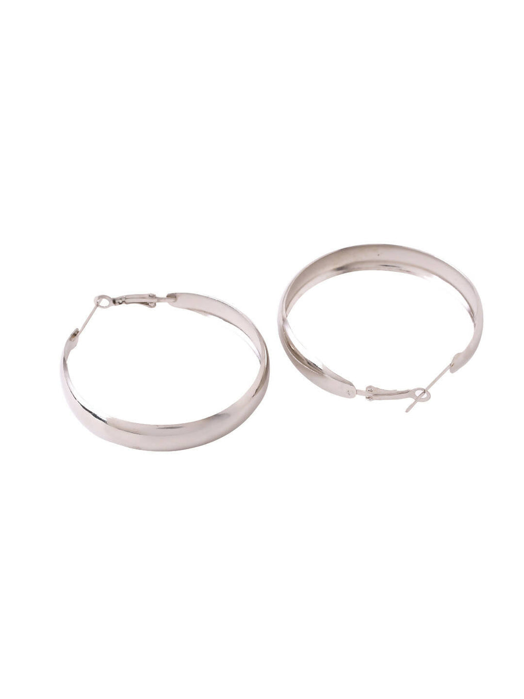 NVR Women Silver Plated Hoop Earrings