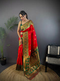 Joban Fashion Green Butti Banarasi Silk Sarees