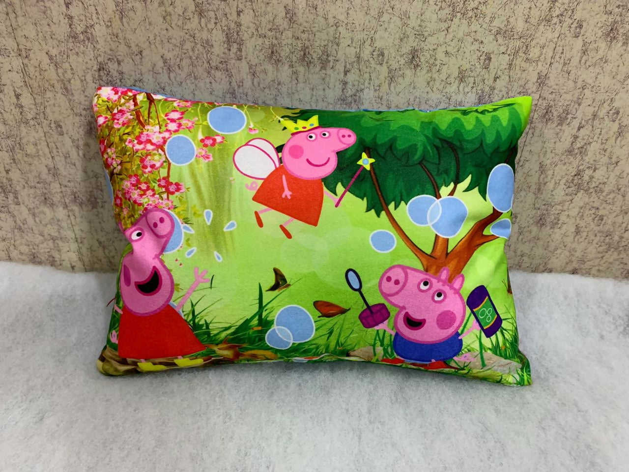 Unique Fashion Microfibre Filled Cushion For Kids - Peppa Pari Green