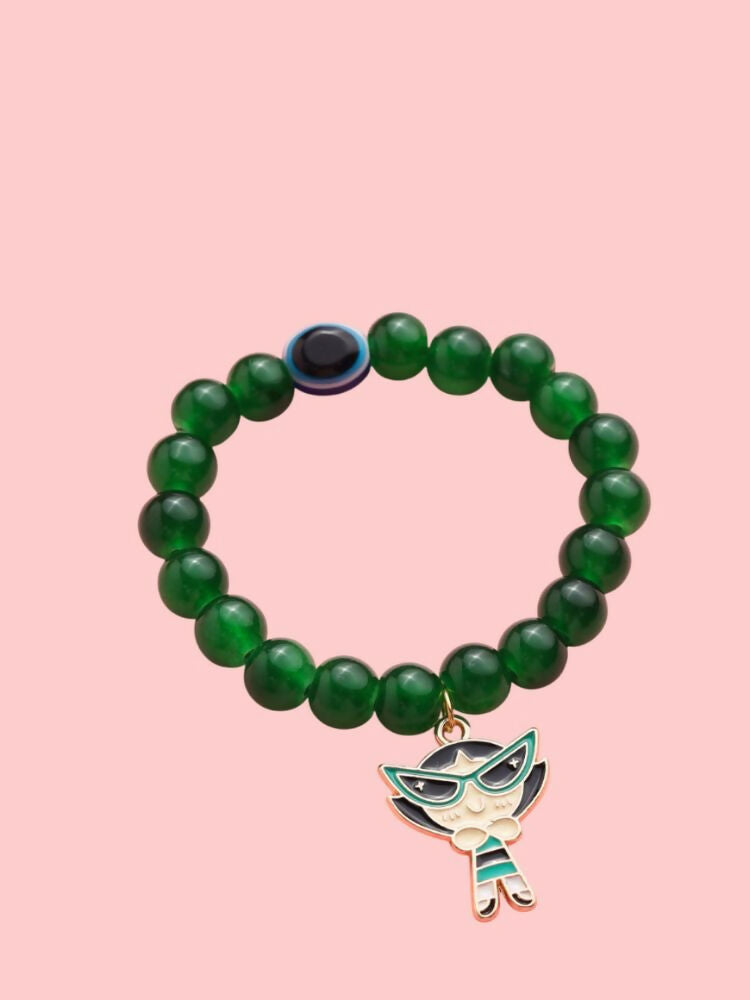 NVR Men & Women Green Artificial Beads Stylish Bracelet