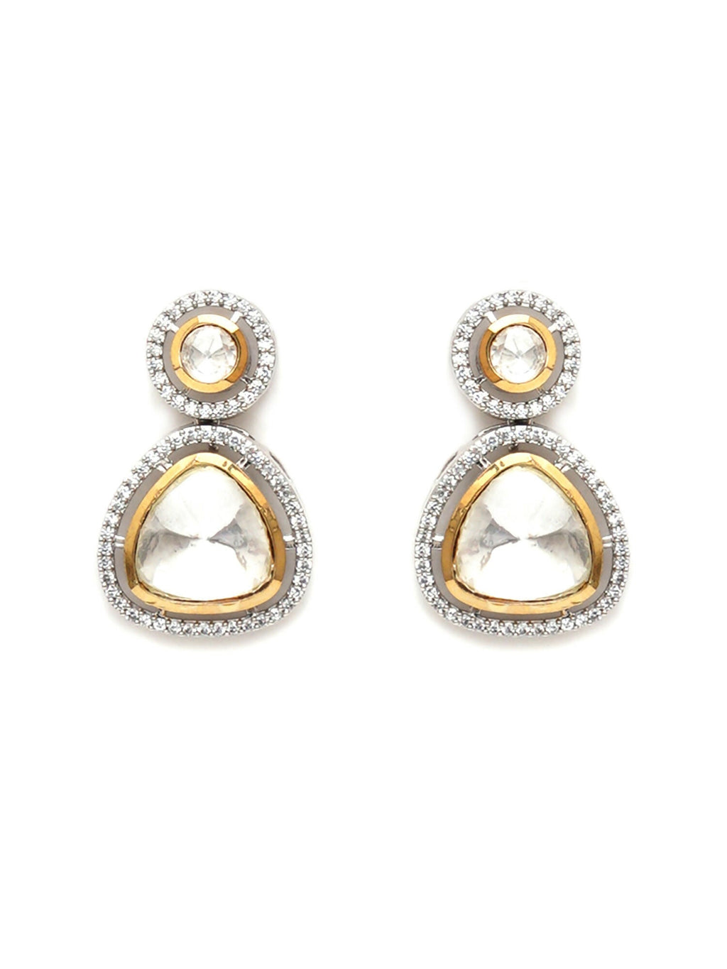 Kundan Earrings (silver) - Ruby Raang