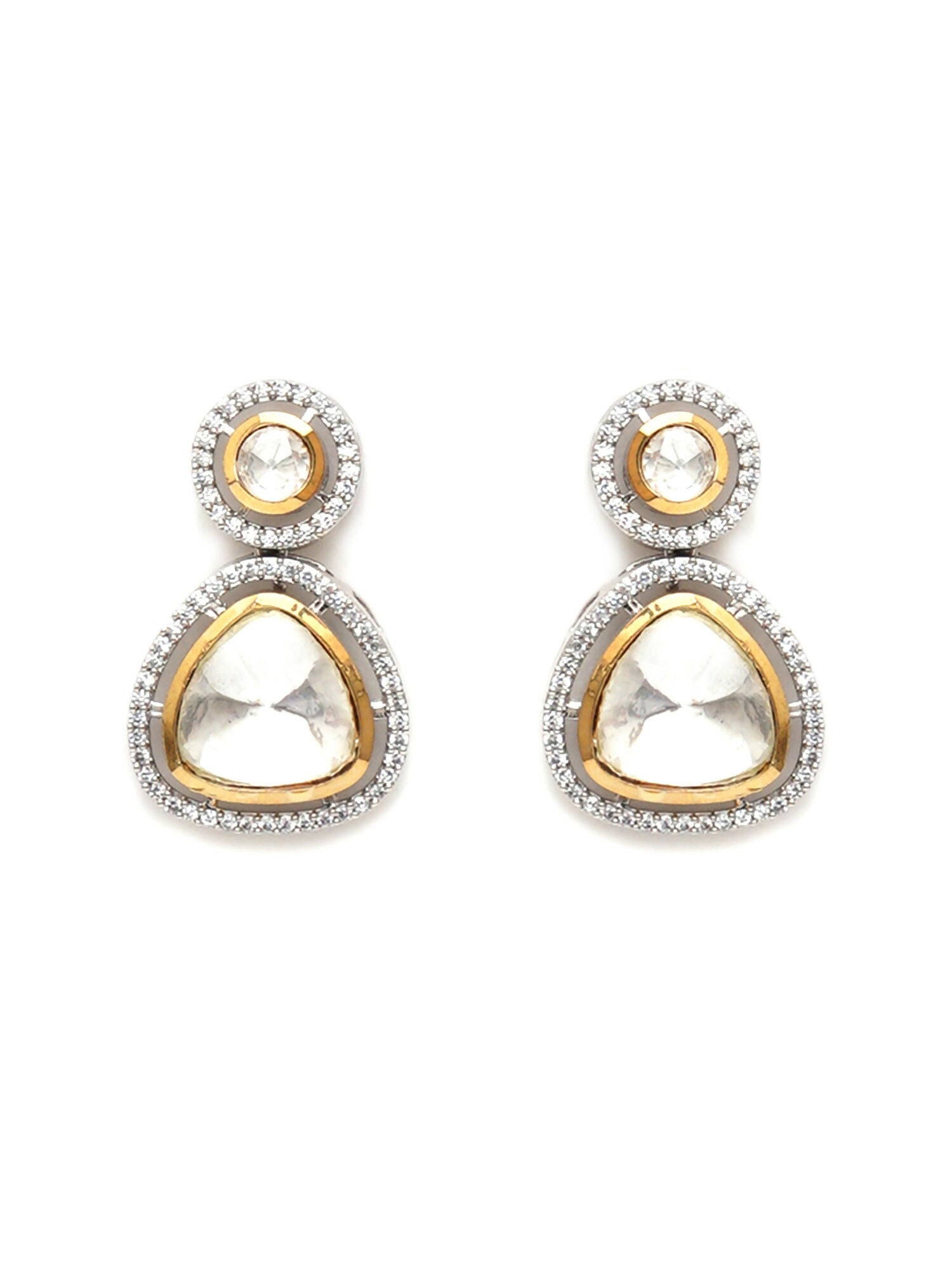 Kundan Earrings (silver) - Ruby Raang