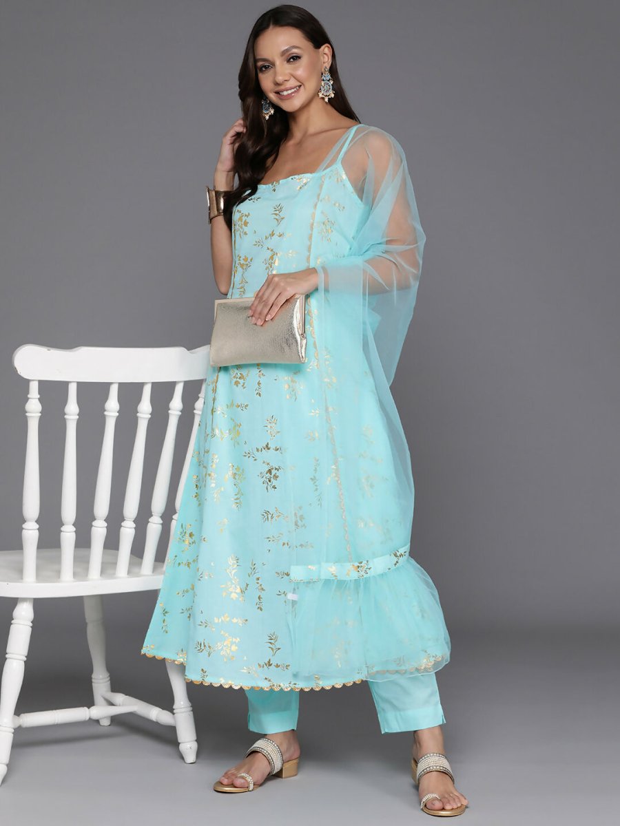 Ahalyaa Women's Traditional wear Kurta Set - Blue