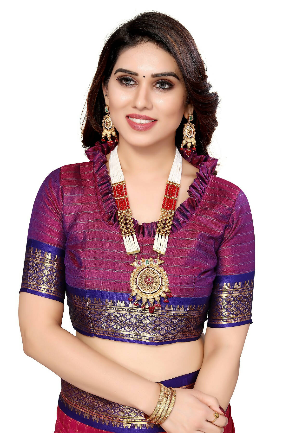 Vamika Weaving Pink Cotton Silk Saree (BHAVINI PINK)