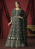 Stunning Black Front & Back Embroidered Trendy Anarkali Suit - Emponline