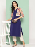 Ahalyaa Women's Traditional wear Kurta - Navy Blue