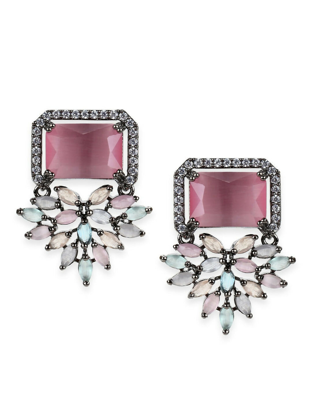 Blush Pink Stone Earrings- Ruby Raang