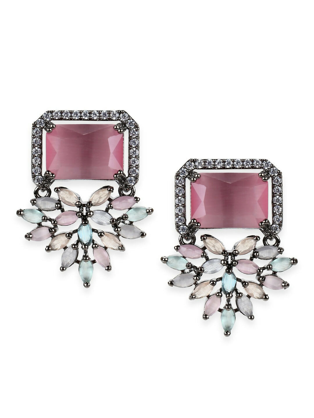 Blush Pink Stone Earrings- Ruby Raang