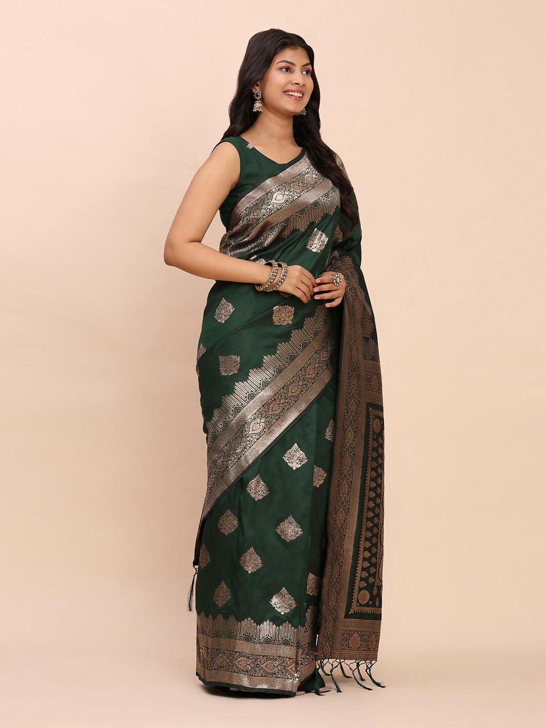 Shree Shyam Fashion Banarasi Silk Green Saree