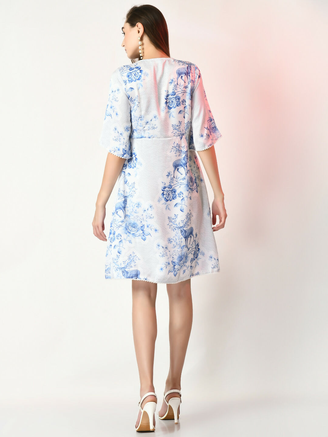 Myshka Women's White Printed Dress