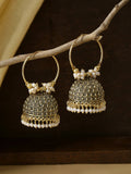 NVR Women Gold Toned Contemporary Jhumkas Earrings