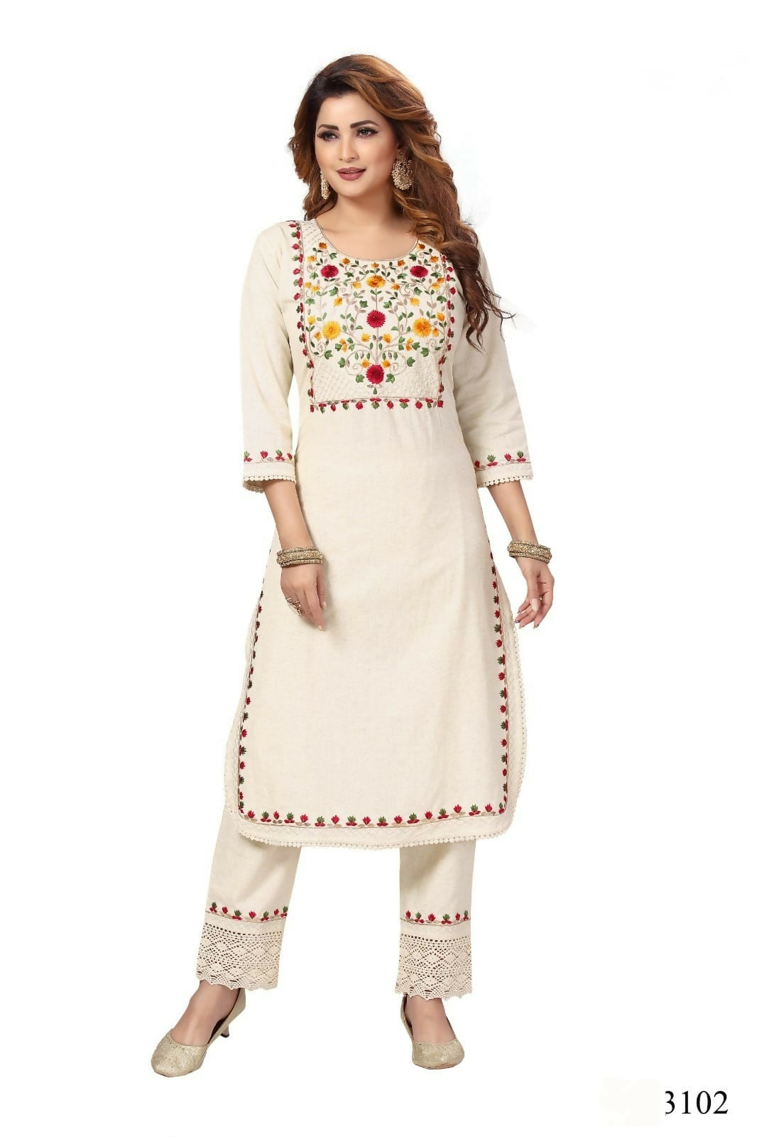 Joban Fashion Cotton Beige Color Kurta Set